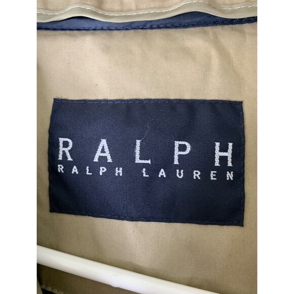 Ralph Lauren Mens Beige Coat Zip-Out Plaid Liner Size L EUC Button RQ10249 - Picture 8 of 10